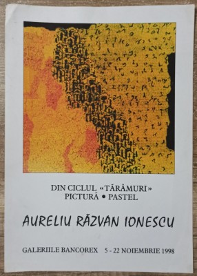Afis expozitie Aureliu Razvan Ionescu 1998 foto