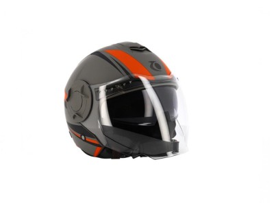 Casca moto open face gri-rosu mat TRENDY T-406, marimea M foto