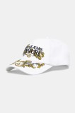 Versace Jeans Couture șapcă de baseball din bumbac femei, culoarea alb, cu imprimeu, 78HAZK17 ZG367