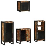 vidaXL Set de mobilier pentru baie cu raft 4 pcs Lemn recuperat solid