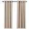 Perdele opace, aspect panza, cu ocheti, 2 buc, bej, 140x175 cm