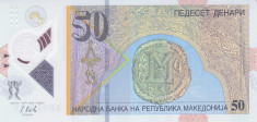 Bancnota Macedonia 50 Denari 2018 - PNew UNC ( polimer ) foto