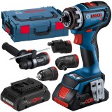 Bosch GSR 18V-90 FC - Masina de gaurit si insurubat cu 2 acumulatori Li-Ion 18 V 4 Ah 64 Nm motor fara perii mandrina detasabila led iluminare valiza