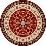 Covor Rotund Model Lotos 523-210, Marime 100 x 100 cm, Rosu, Inaltime Fir 8 mm, Antialergic, Polipropilena, Living, Dormitor, Sufragerie, Birou