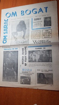 ziarul om bogat om sarac iunie 1990-anul 1,nr. 2 foto