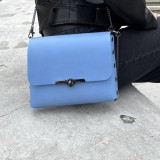 Cumpara ieftin Geanta dama piele naturala Mony albastra Elyk Creation: Tote, Crossbody, Umar. Stil Office, 2 Compartimente, logo. 18x22x6cm