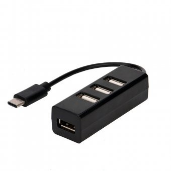 Adaptor Mini USB 3.1 Type C cu 4 Porturi USB 2.0 Hub High Speed 10Gbps Hub Incarcare Spliter USB portabil foto