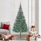 VidaXL Brad de Crăciun artificial cu 300 LED Verde 210 cm PVC și Oțel 3396729
