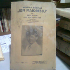 ANUARUL LICEULUI ION MAIORESCU DIN GIURGIU PE ANUL SCOLAR 1927-1928 - SAVIN P. POPESCU