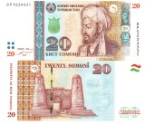 Tadjikistan 20 Somoni 2018 P-25 UNC