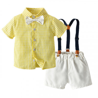 Costum elegant pentru baietei - Yellow (Marime Disponibila: 12-18 luni (Marimea foto
