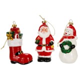 Cumpara ieftin Set 3 decoratiuni, Alska, Om de zapada, Mos Craciun si gheata cu cadouri