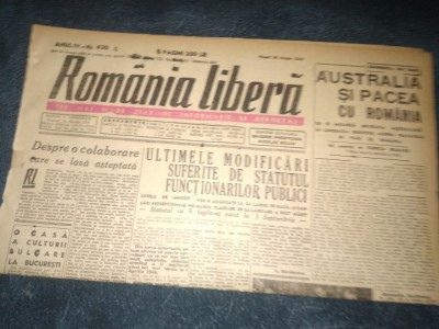 ZIAR ROMANIA LIBERA 30 AUGUST 1946 foto