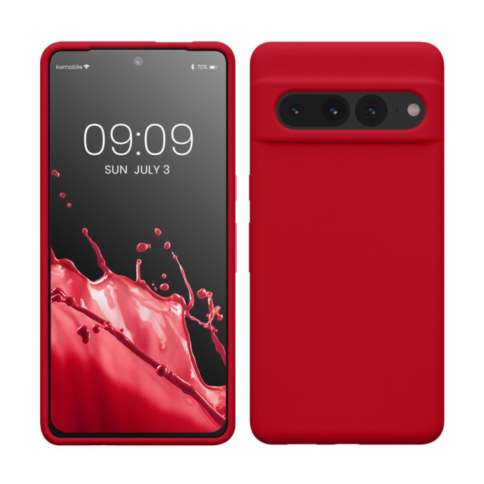 Husa Kwmobile pentru Google Pixel 7 Pro, Rosu, Silicon, KWM0000171J034C