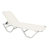 Cumpara ieftin Sezlong Dessie pliabil aluminiu plasa alb 56x188x30 cm