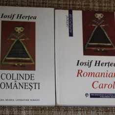 lot 2 carti Iosif Hertea - Colinde romanesti si Romanian Carols