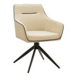 Fotoliu rotativ Debra, Pako World, Textil, Bej 64x60x83 cm