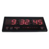 Ceas digital perete, afisaj led, ora 12/24, calendar, temperatura, negru