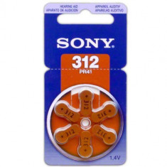 Baterii pentru proteze auditive Sony 312 PR312-D6N Zinc-Aer 6 Baterii /set foto