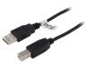 Cablu USB 2.0 A la B 5m negru Fire CCS PVC, Goobay