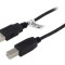 Cablu USB 2.0 A la B 5m negru Fire CCS PVC