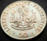 Moneda exotica 50 CENTIMES - HAITI, anul 1991 * cod 3703 D