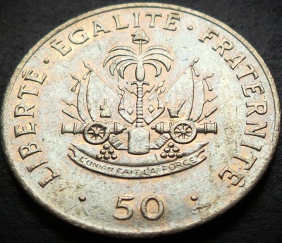 Moneda exotica 50 CENTIMES - HAITI, anul 1991 * cod 3703 D foto