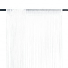 vidaXL Draperii franjuri, 2 buc., 100 x 250 cm, alb