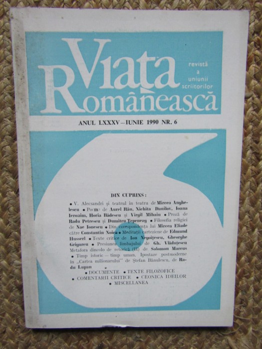 Viata Romaneasca Nr.: 6 ANUL LXXXV /1990