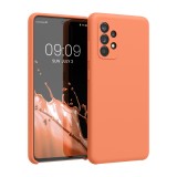 Husa Kwmobile pentru Samsung Galaxy A52/Galaxy A52 5G/Galaxy A52s 5G, Silicon, Portocaliu, 54347.203, Carcasa