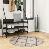 vidaXL Covor pufos &quot;PAMPLONA&quot; cu fire &icirc;nalte, bej/antracit, &Oslash; 100 cm