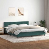Cumpara ieftin Pat box spring cu saltea, verde &icirc;nchis, 200x210 cm, catifea