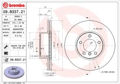 BREMBO 09.B337.21 PRIME LINE - UV Coated Disc frana