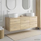 Cumpara ieftin Set dulap baie 3 buc. Stejar Sonoma 161,5 x 44,5 x 80 cm