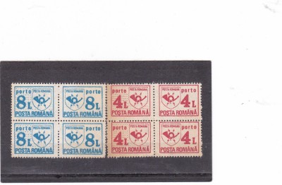 Romania, LP IV.32/1992, Porto duble - Emblema postei, dipticuri perechi, MNH foto