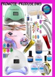 Kit Unghii False Gel UV Acril LED Roz + CADOU! Lampa Panda/Pisica/Funda, Tipsuri, Pensule, Gel Color, Decoratiuni, Sabloane, Tatuaje