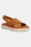 Sorel sandale de piele REIN CB CRISSCROSS femei, culoarea maro, cu platforma, 2114141708