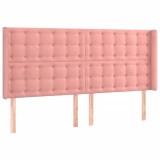 Cumpara ieftin Tablie de pat cu aripioare, roz, 203x16x118/128 cm, catifea