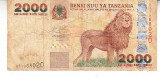 M1 - Bancnota foarte veche - Tanzania - 2000 shilingi