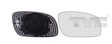 Sticla oglinda exterioara stanga TYC VW Touran I 1T1 1T2 202010, asferica si incalzita, geam retrovizor exterior pentru inlocuire directa,