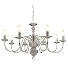 vidaXL Candelabru, argintiu, 8 becuri E14 281618