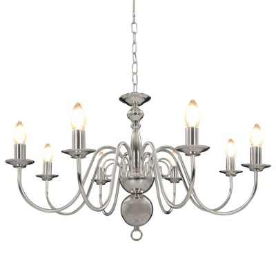 vidaXL Candelabru, argintiu, 8 becuri E14 foto