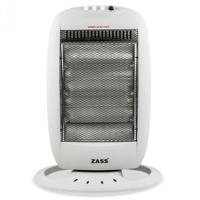 Radiator cu halogen Zass, 1200 W, 3 trepte putere, protectie in caz de rasturnare