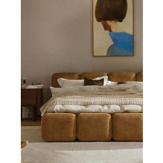 Pat tapițat Tayla &icirc;n Teddy-Bucl&eacute; cu sau fara depozitare 200 x 180 cm