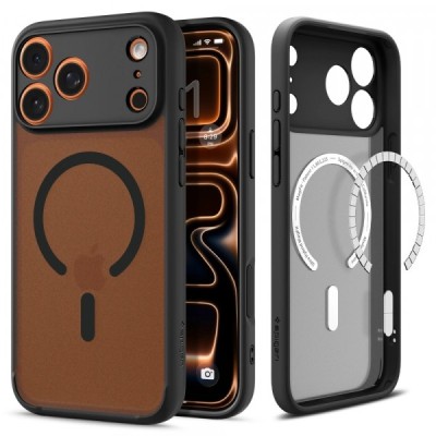 Husa MagSafe pentru Apple iPhone 17 Pro, Spigen, Ultra Hybrid, Neagra Satinata foto
