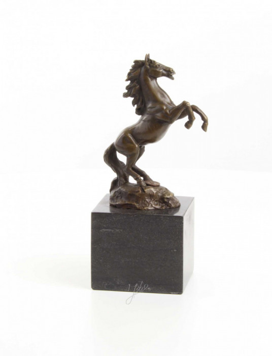 Cal - statueta din bronz pe soclu din marmura SL-112