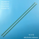 Set barete led tv LG 55 inch V16-ART3-2465 , V16-ART3-2466, 2*60 led L+R&nbsp; 603mm 6V
