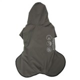 Geacă impermeabilă pentru c&acirc;ini, cu glugă și căptușeală fleece, gri, CMCLASS