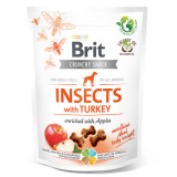 Brit Care Crunchy Cracker, Insecte și Curcan cu Mere, recompense fară cereale c&acirc;ini, 200g