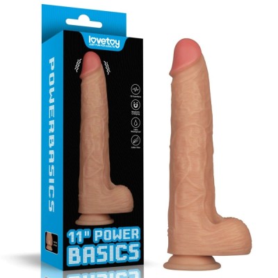 Vibrator Realistic Power Basics, 10 Moduri Vibratii, PVC, Natural, 28.3 cm foto
